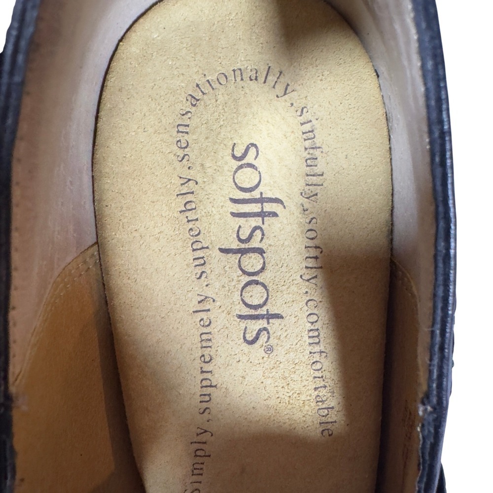 Softspots Mary Jane Wedge Shoes Womens 8.5 Black Leather Platform Comfort CAT110 - Picture 4 of 10